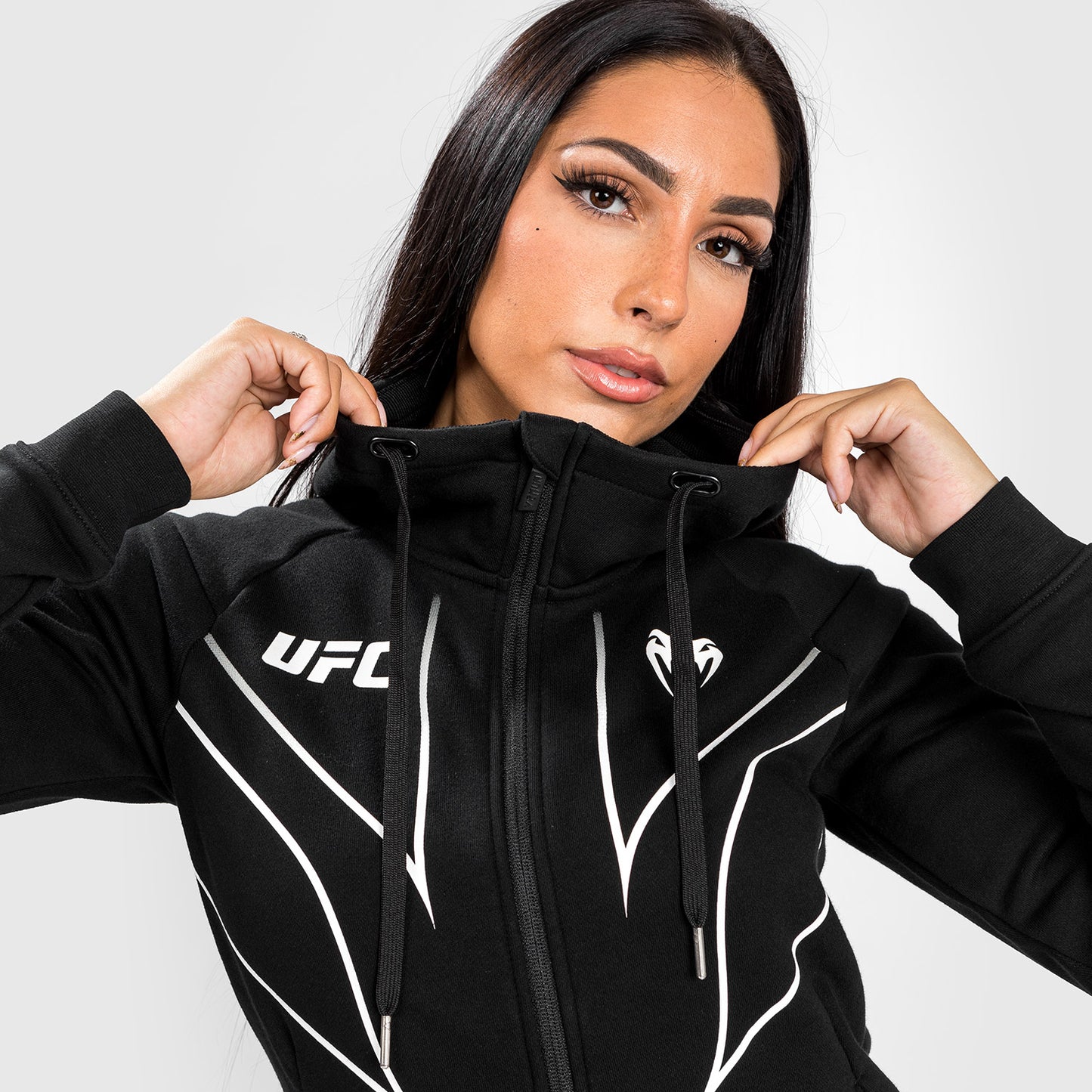 UFC Venum Fight Night 2.0 Replica Women's Full Zip Hoodie - Black