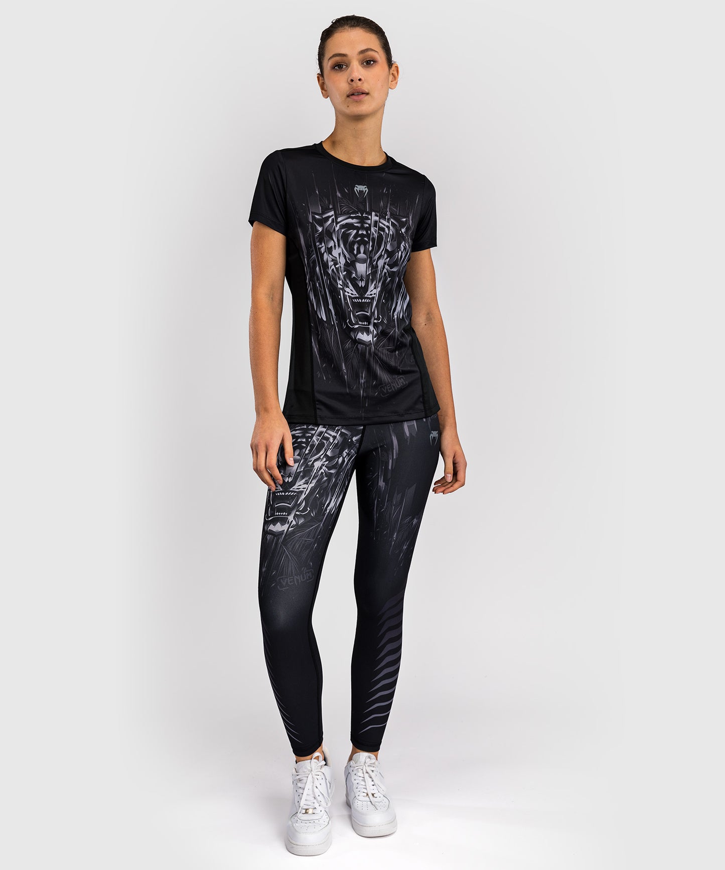 Venum Tiger Women's Dry Tech T-Shirt - Black/Silver