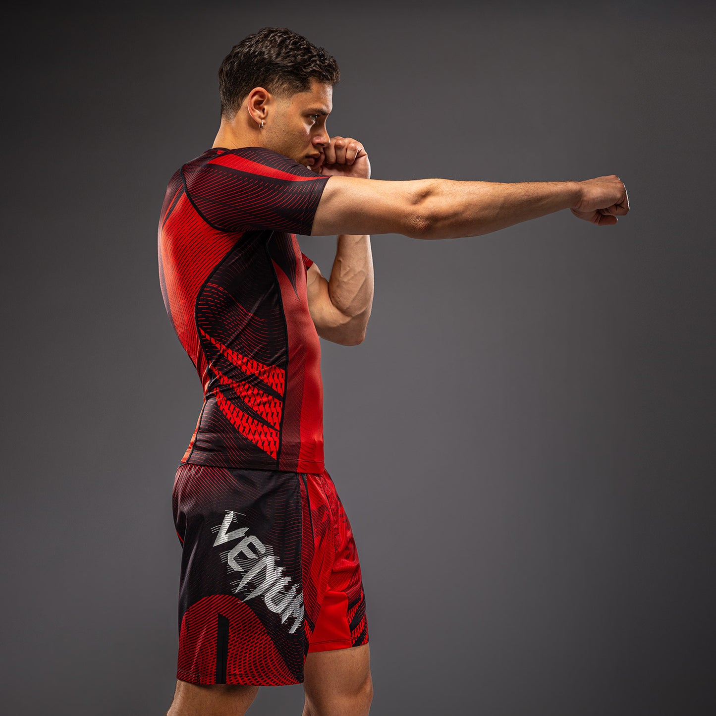 Venum Galactic 3.0 Short Sleeve Rashguard - Red/Silver