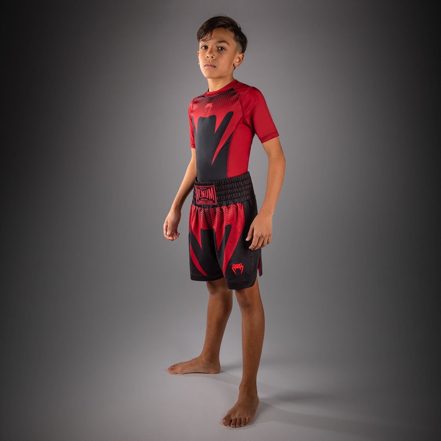Venum Attack Kids Boxing Shorts - Black/Red