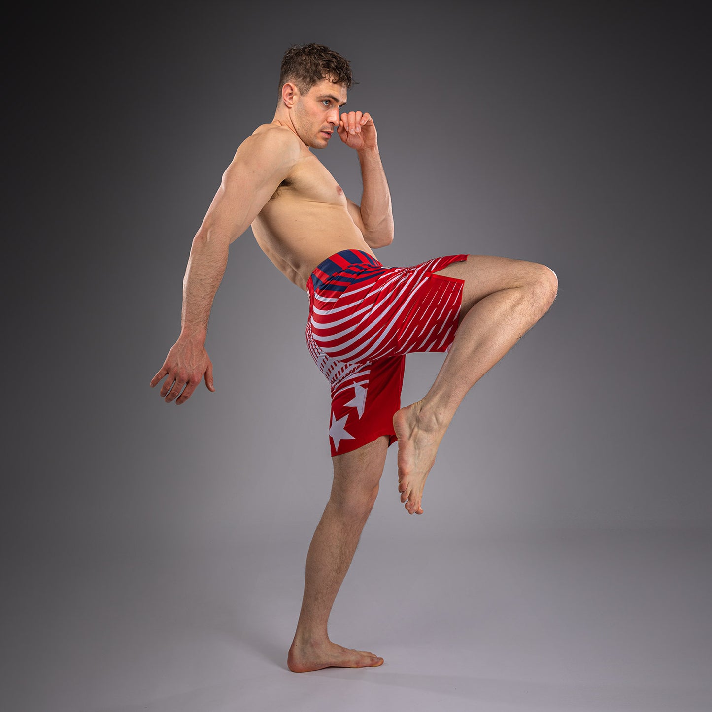 Men's Official UFC Freedom 250 by Venum Red Authentic Fight Night Short Fit Fight Short