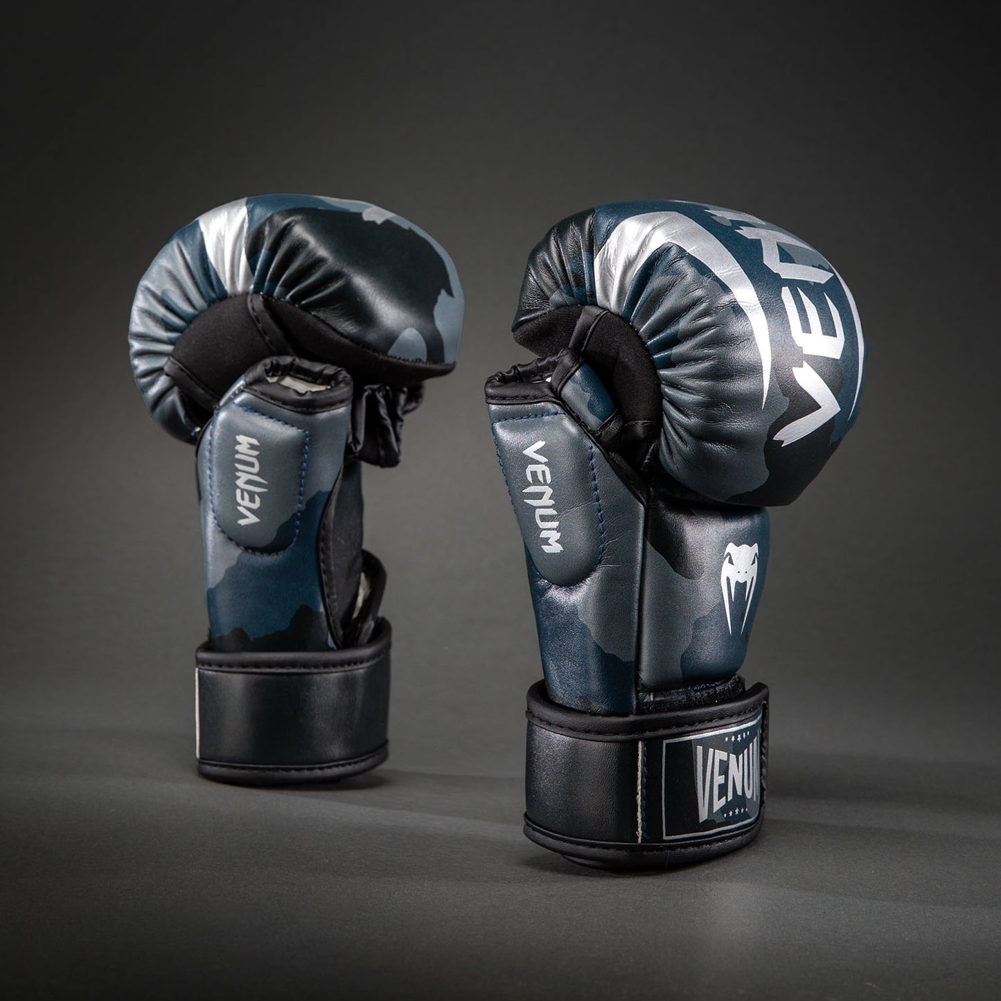 Venum Elite Camo Sparring Gloves - Dark Navy/Blue
