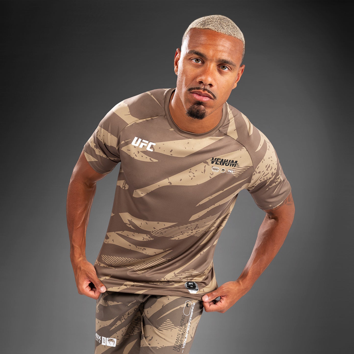 UFC Adrenaline by Venum Men's Fight Week Dry-Tech T-shirt - Desert Camo
