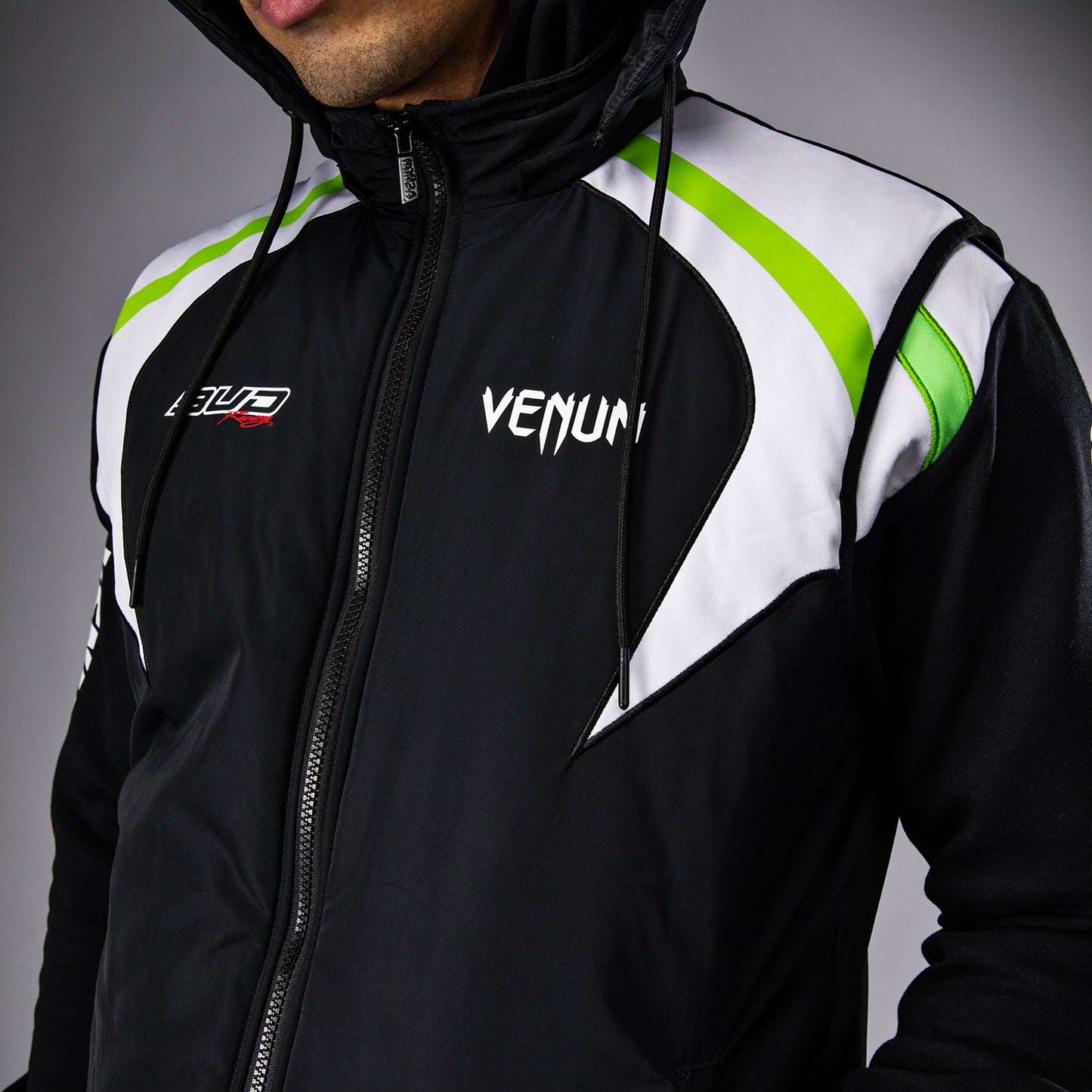 Venum x Bud Racing Men's Sleeveless Down Jacket - Black/White/Lime Green