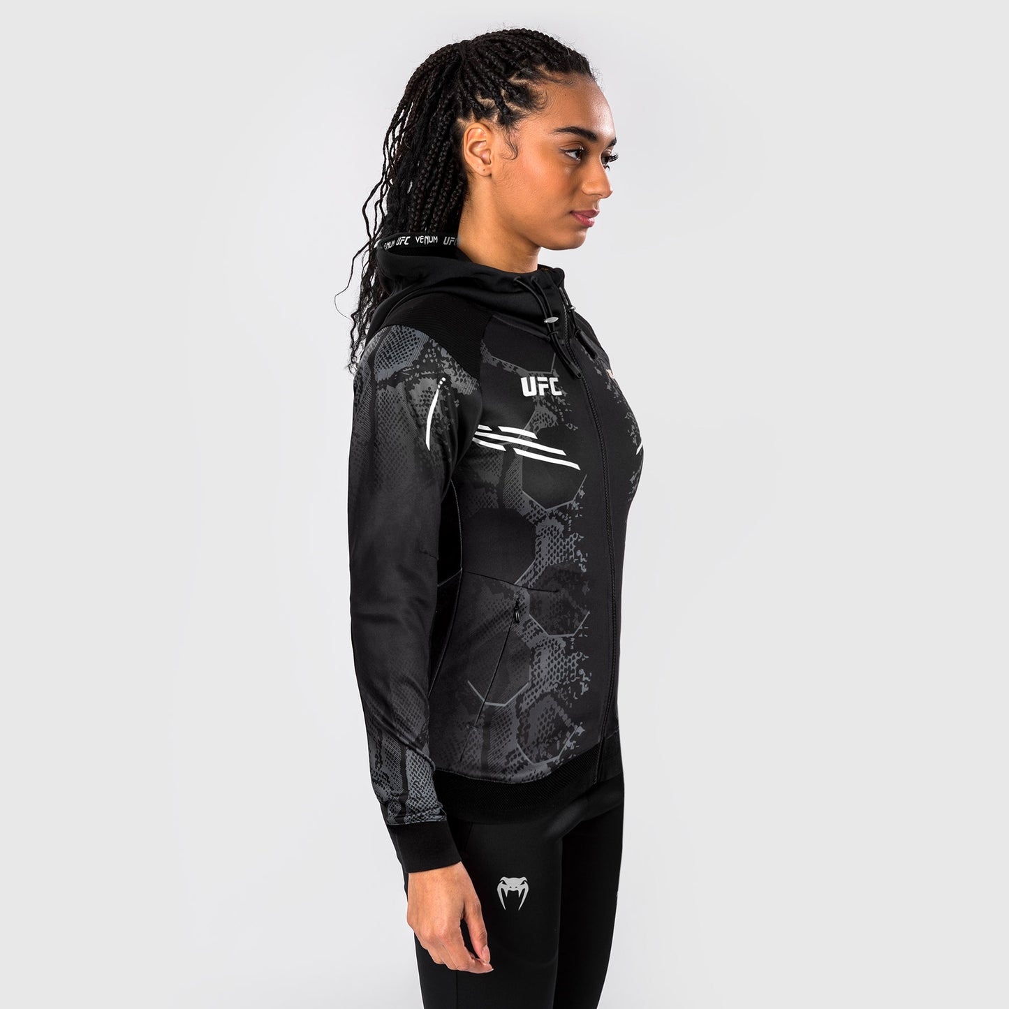 UFC Adrenaline by Venum Personalized Authentic Fight Night  Women's Walkout Hoodie - Black