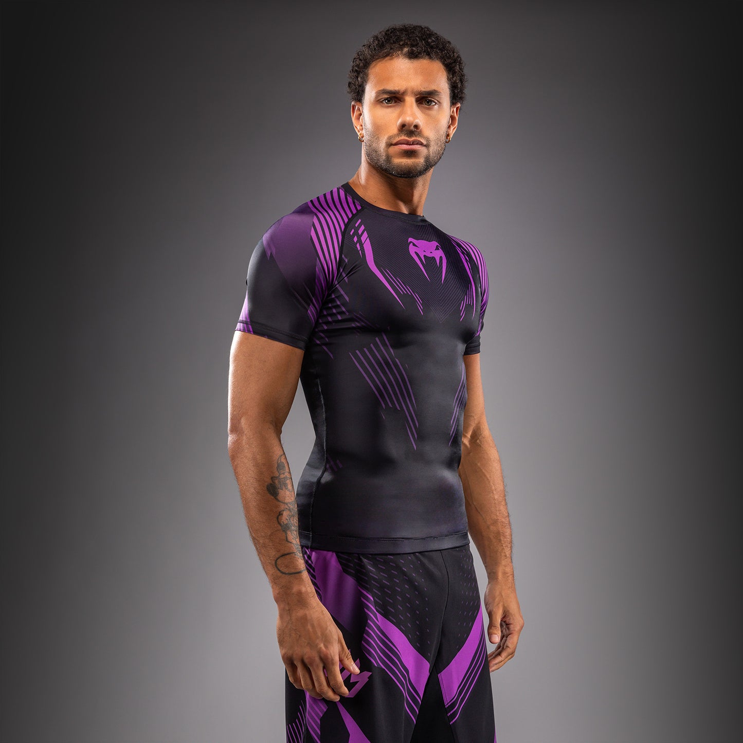 Venum No-Gi 6.0 Short Sleeve Rashguard - Black/Purple