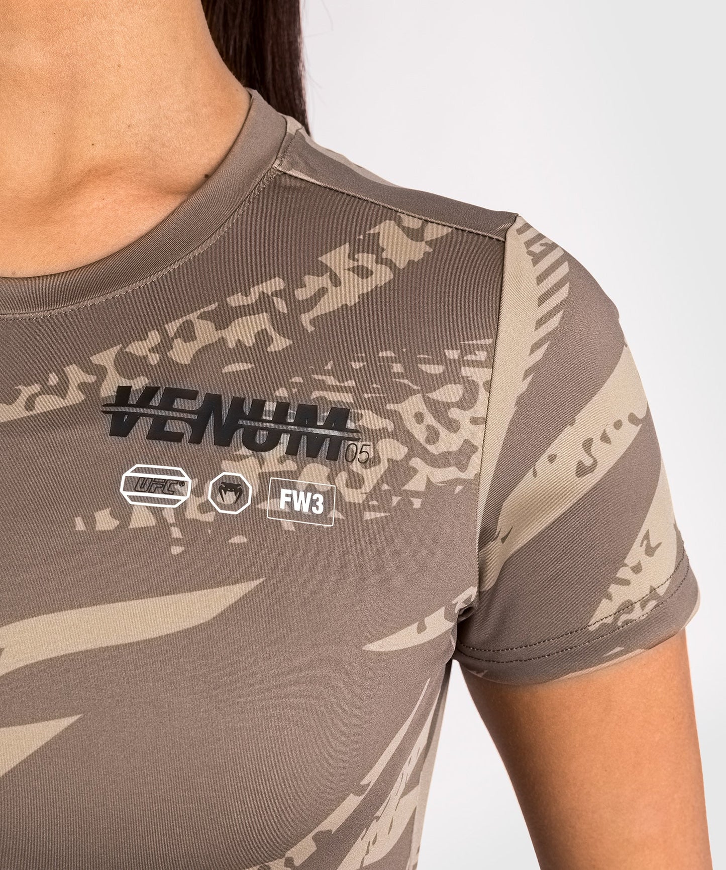 UFC Adrenaline by Venum Fight Week Women’s Dry-Tech T-shirt - Desert Camo