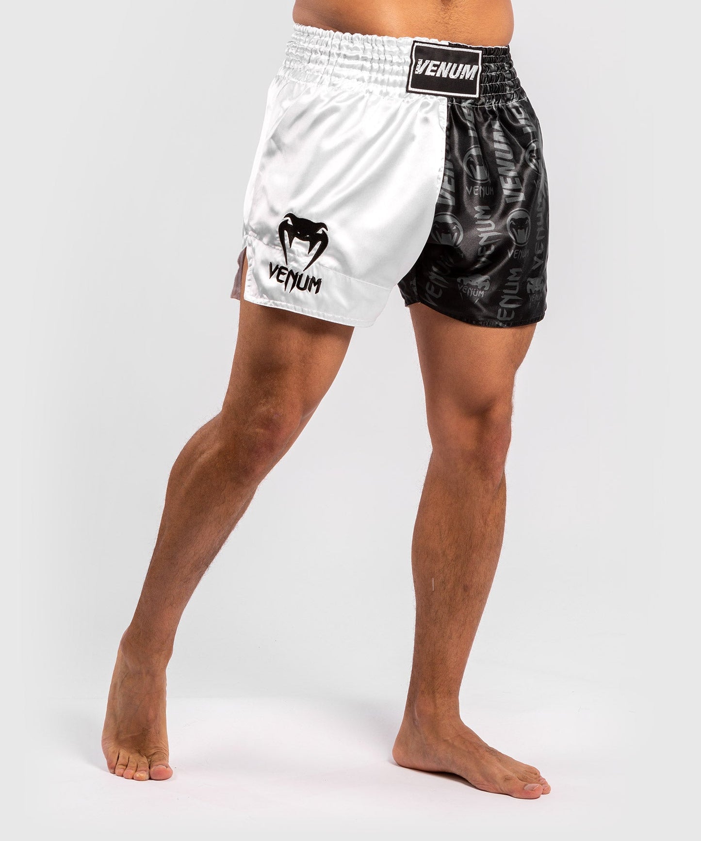 Venum Logos Muay Thai Shorts - Black/White