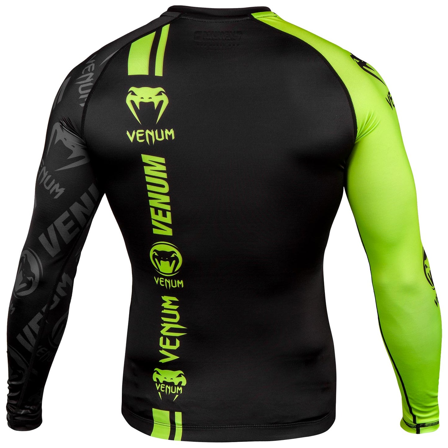 Venum Logos Rashguard - Long Sleeves - Black/Neo Yellow