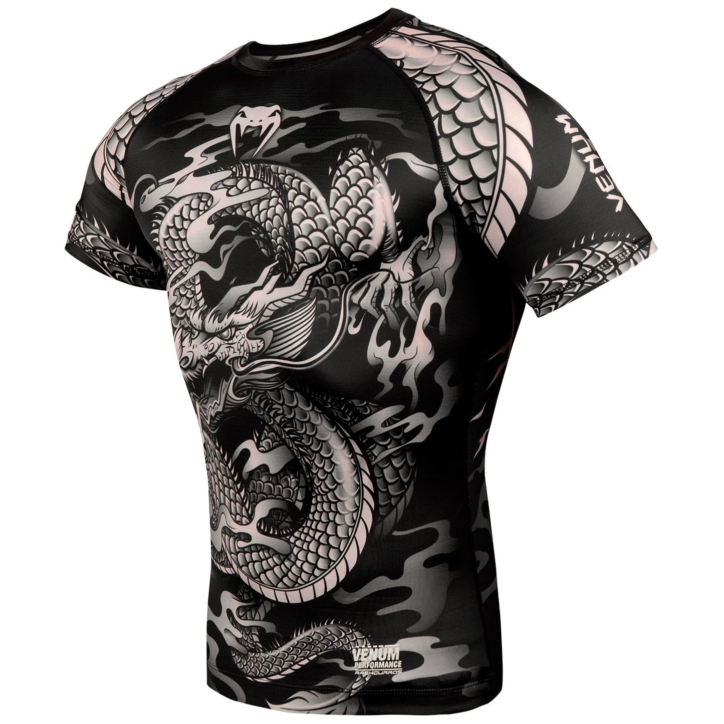 Venum Dragon's Flight Rashguard - Short Sleeves - Black/Sand
