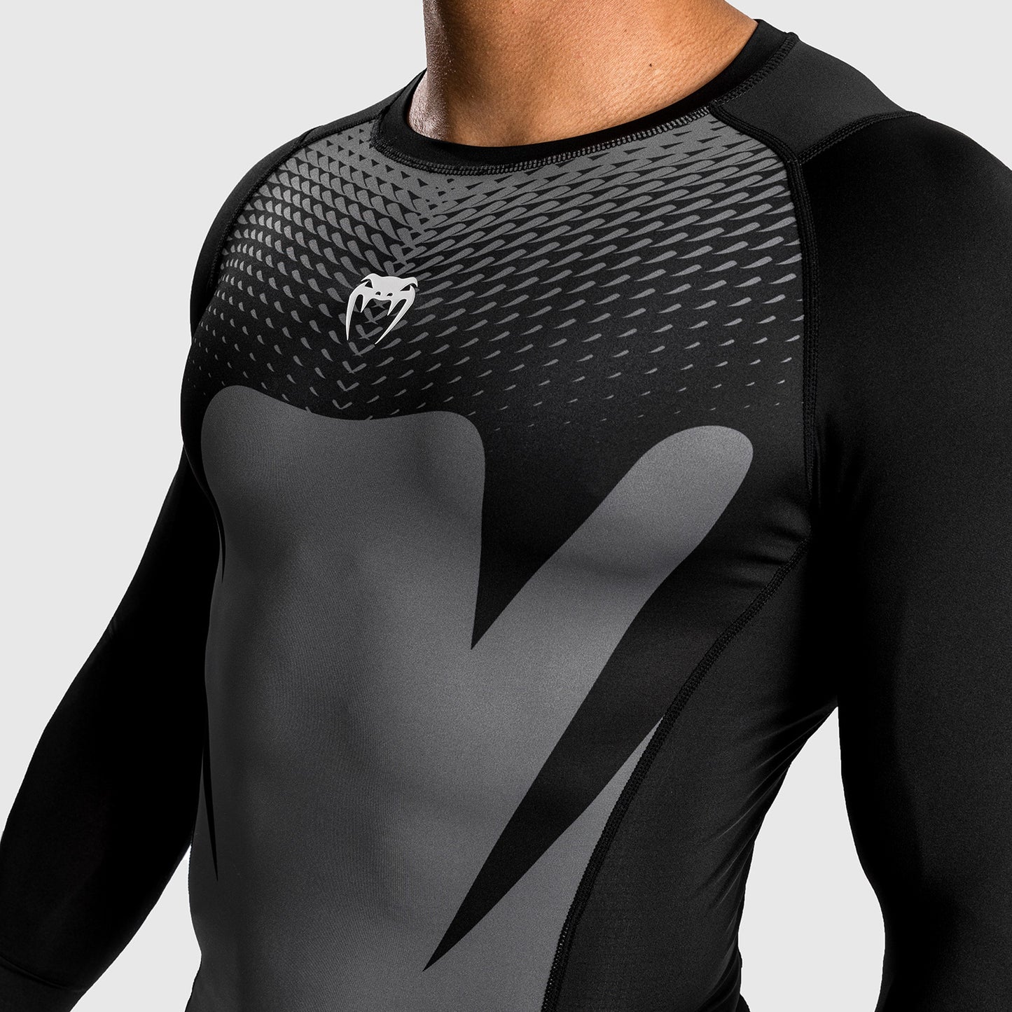 Venum Attack Men's Long Sleeve Rashguard - Black/Grey