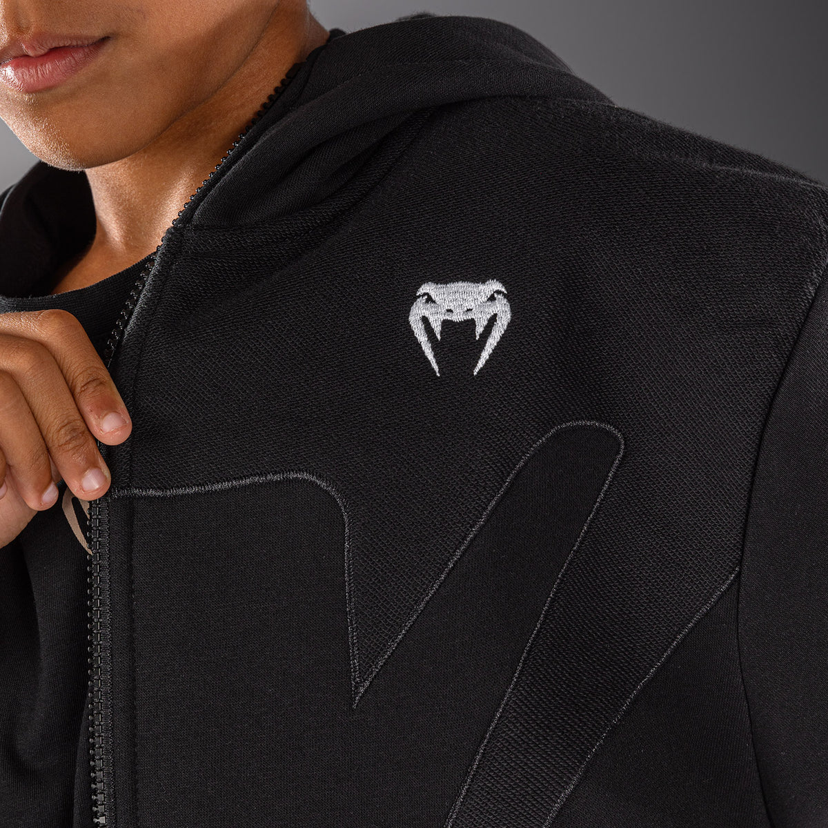 Venum Attack Fleece & Weave Kids Track Jacket - Black