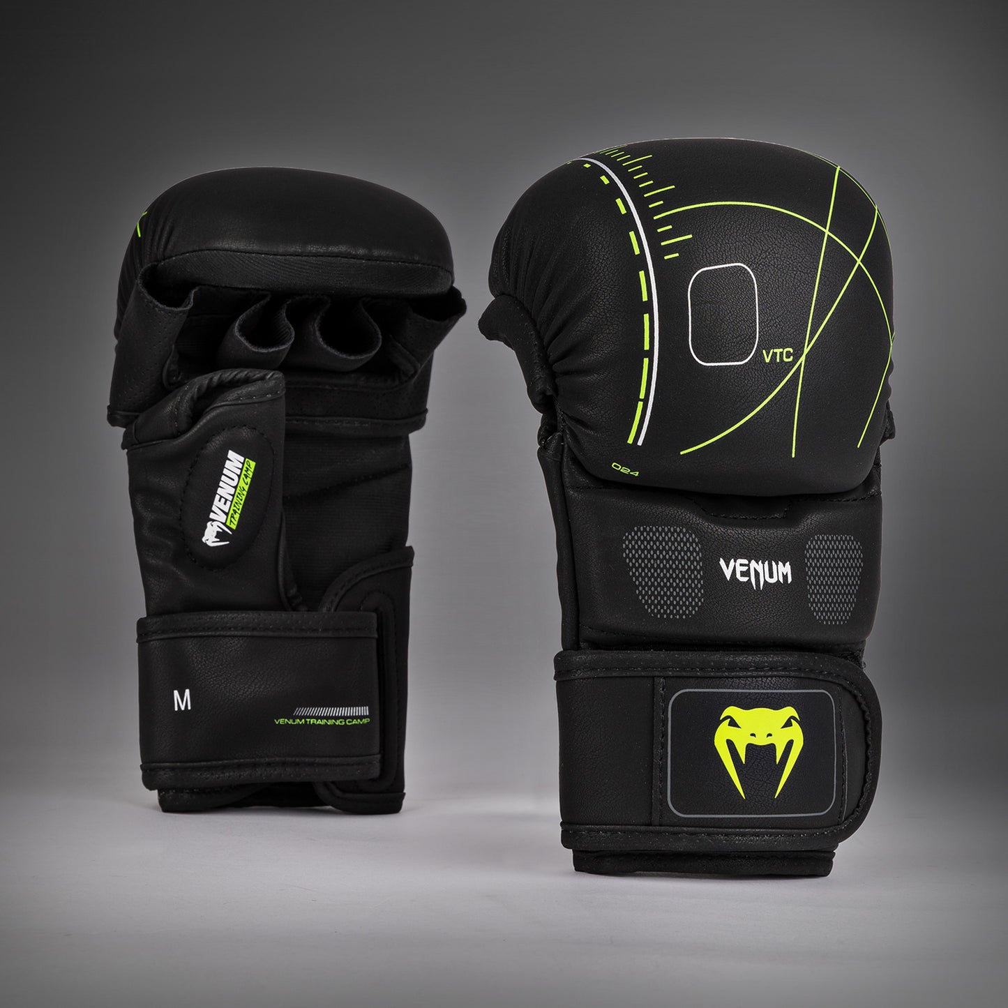 Venum Training Camp 4.0 MMA Sparring Gloves - Black/Neon Green