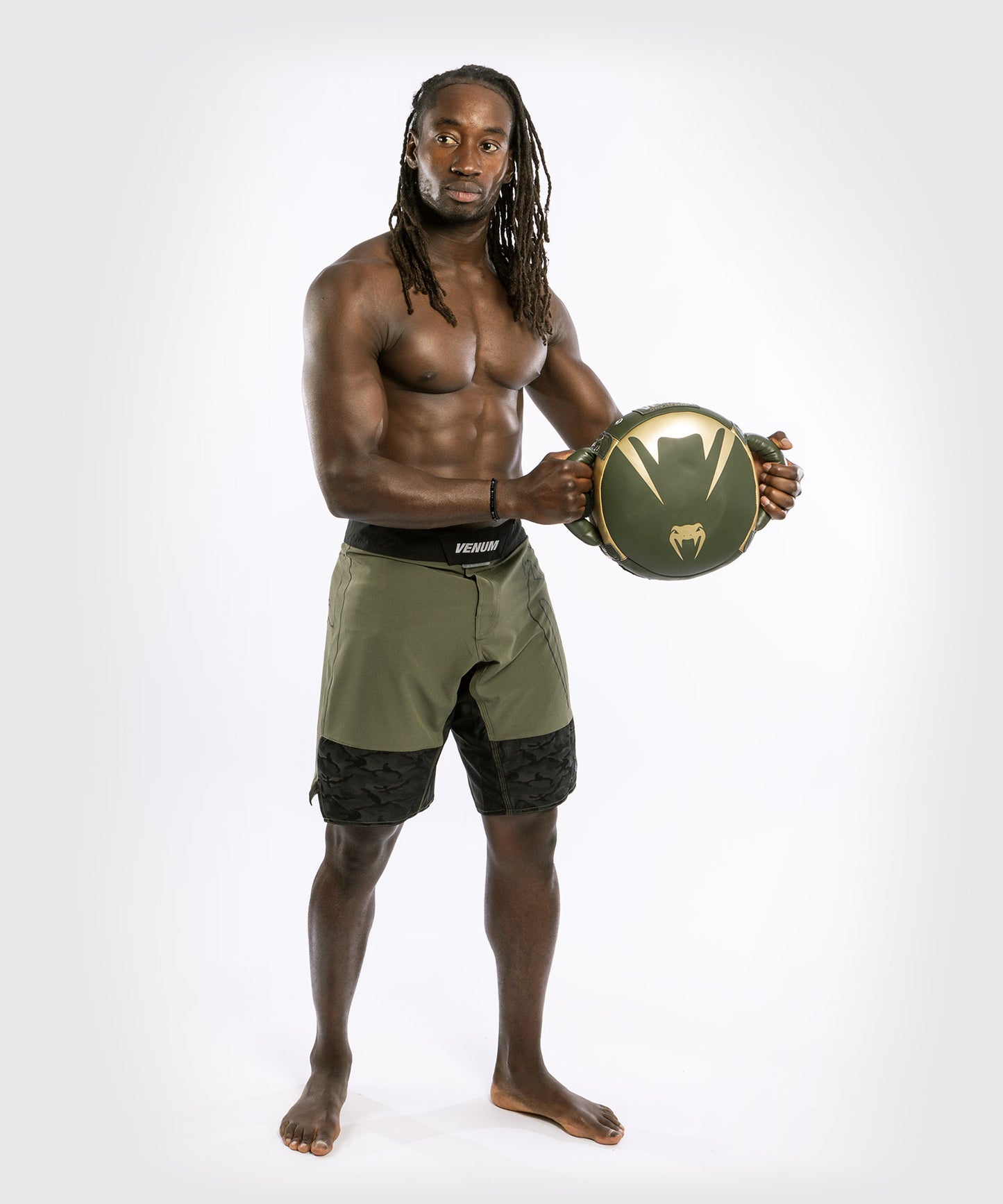 Venum Pro Boxing Mini Round Punch Shield - Khaki/Gold