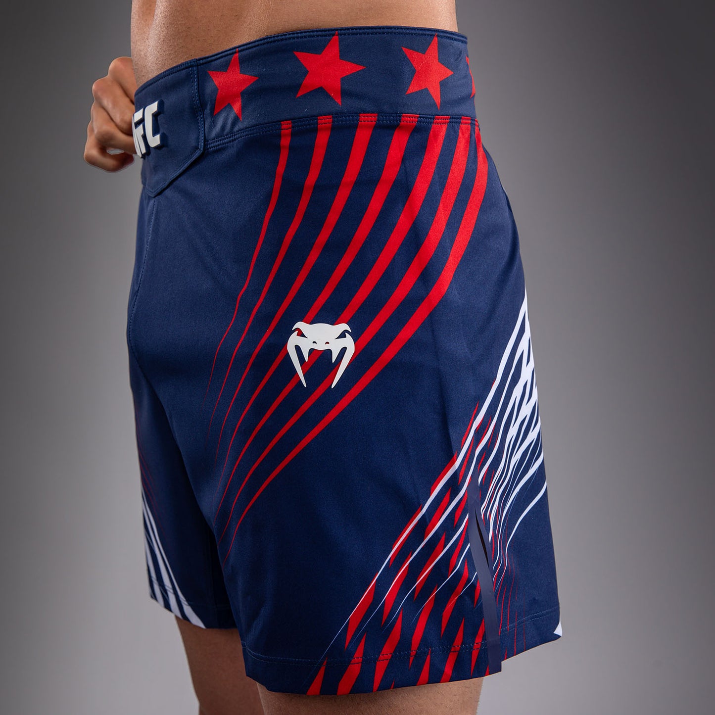 Men's Official UFC Freedom 250 by Venum Blue Authentic Fight Night Short Fit Fight Short