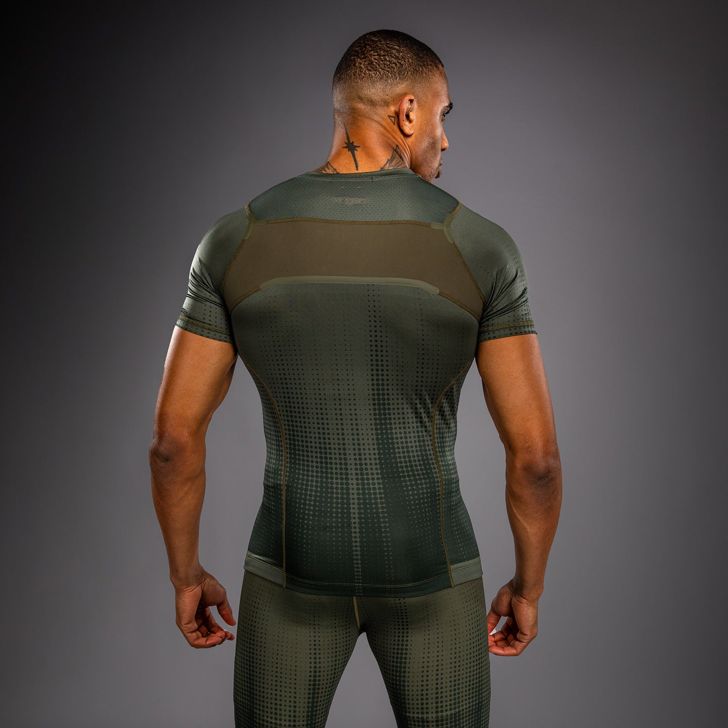 Venum Stealth Short Sleeve Rashguard - Khaki/Dark Green