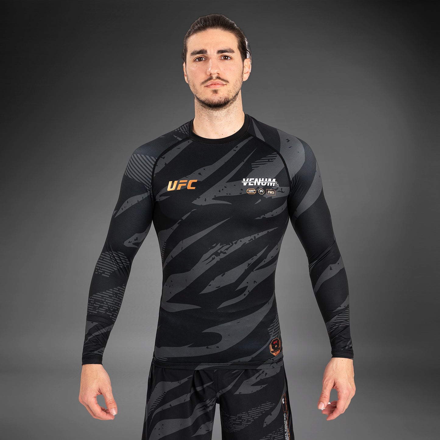 UFC Adrenaline by Venum Fight Week Performance Long Sleeve Rashguard - Urban Camo