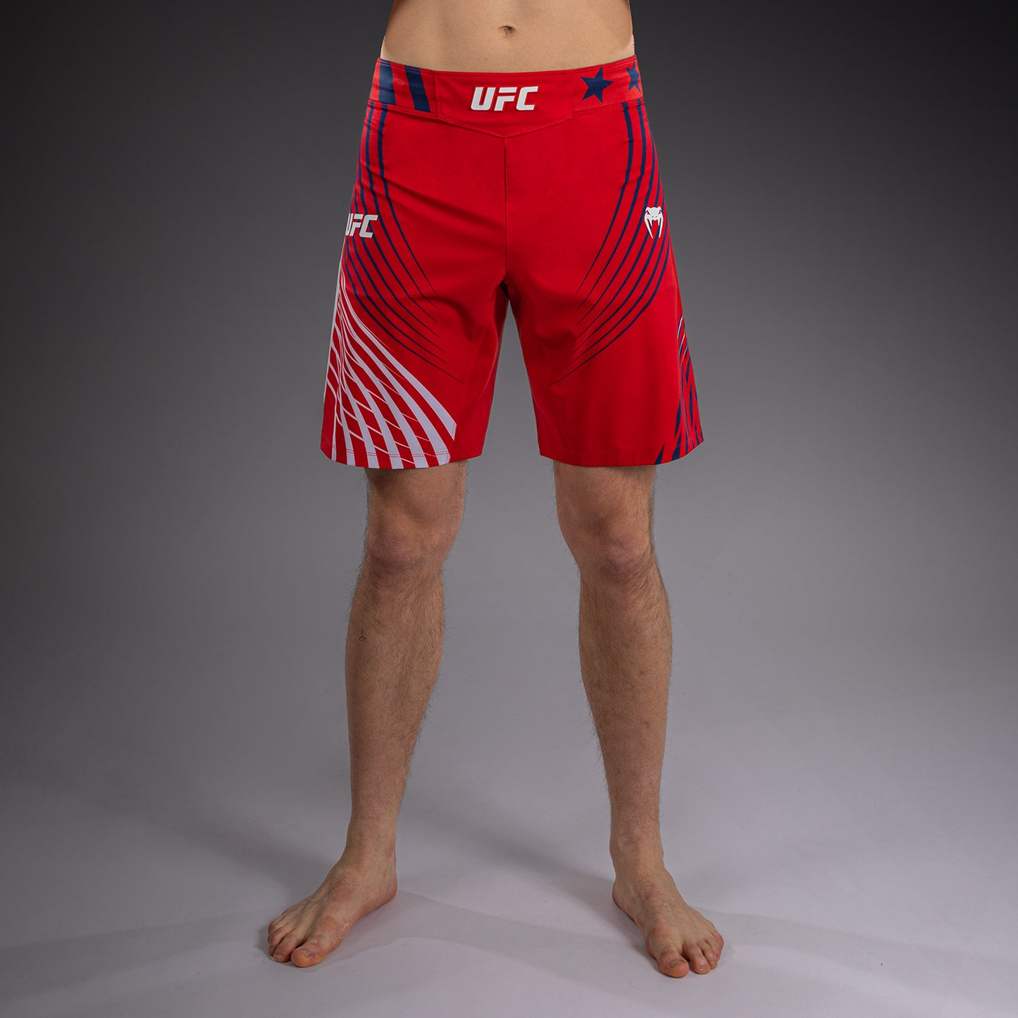 Men's Official UFC Freedom 250 by Venum Red Personalized Authentic Fight Night Long Fit Fight Short
