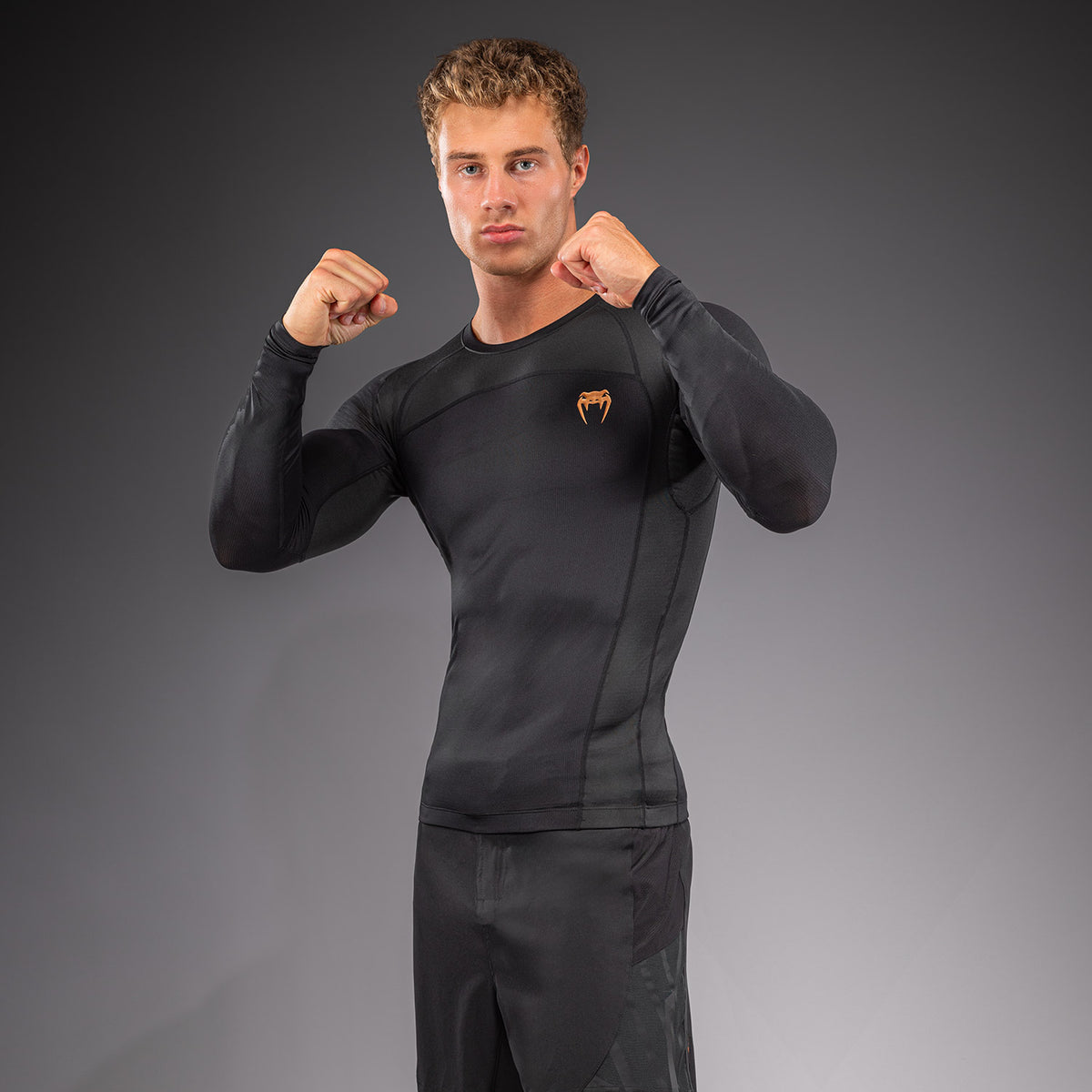 Venum G-Fit Revolution Long Sleeve Rashguard - Black/Copper