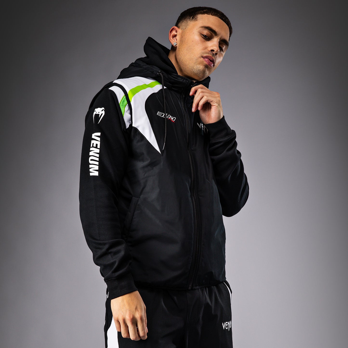 Venum x Bud Racing Men's Sleeveless Down Jacket - Black/White/Lime Green