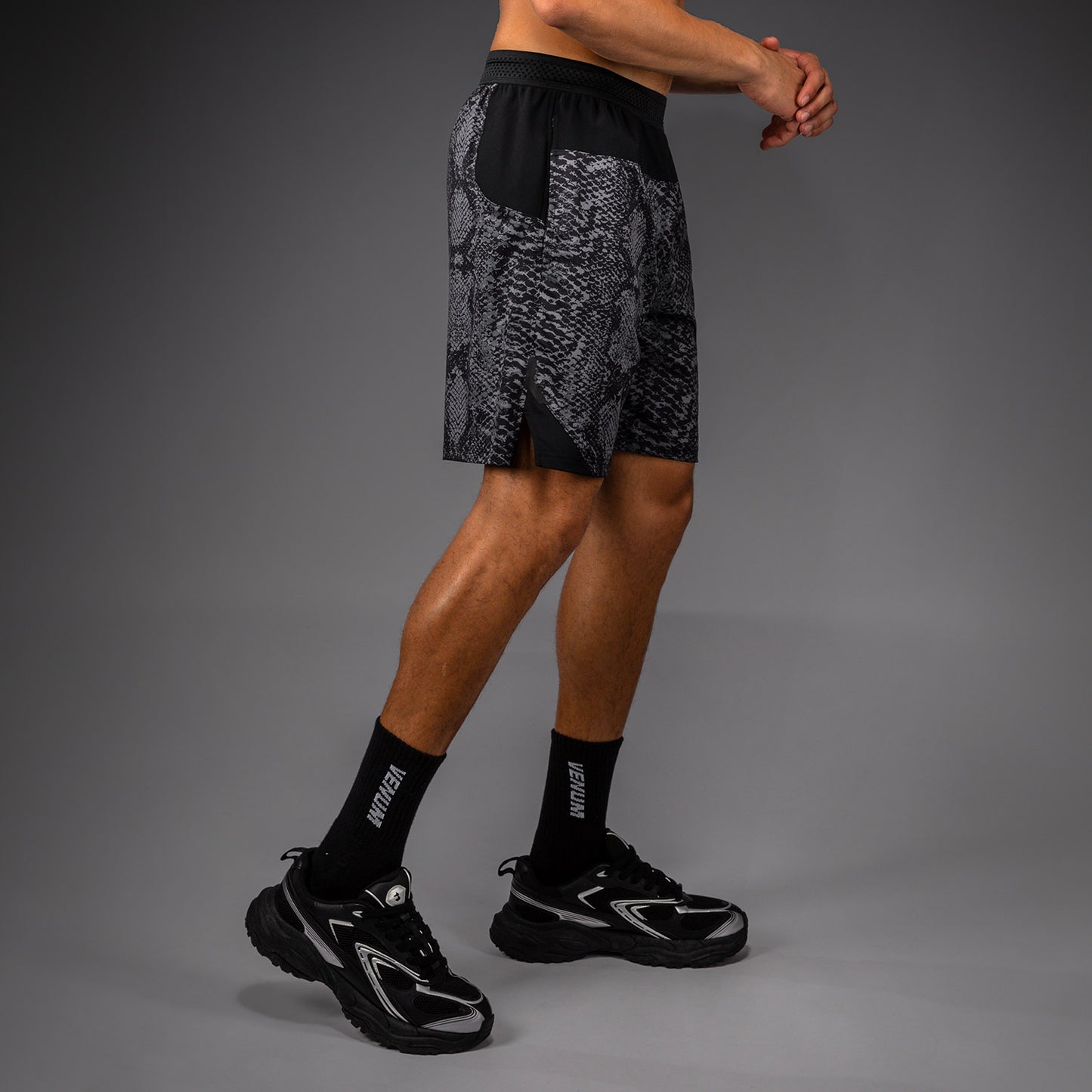 Venum G-Fit Scales Training Shorts - Black/ Charcoal Grey