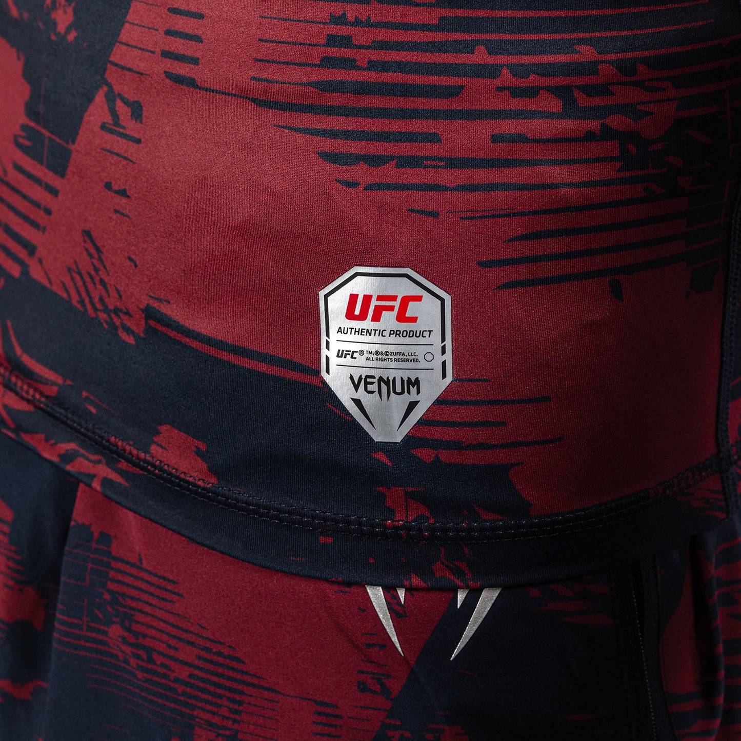 Men's UFC Zenith by Venum Burgundy Authentic Fight Week Performance Short Sleeve Rashguard