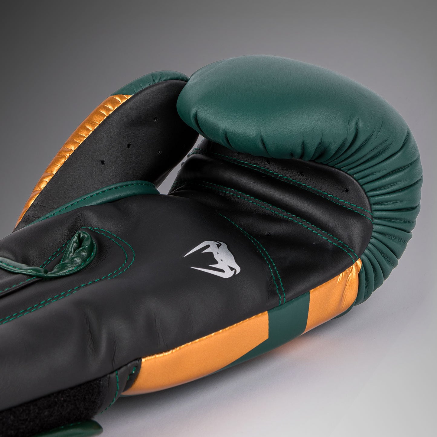 Venum Elite Boxing Gloves - Green/Bronze/Silver