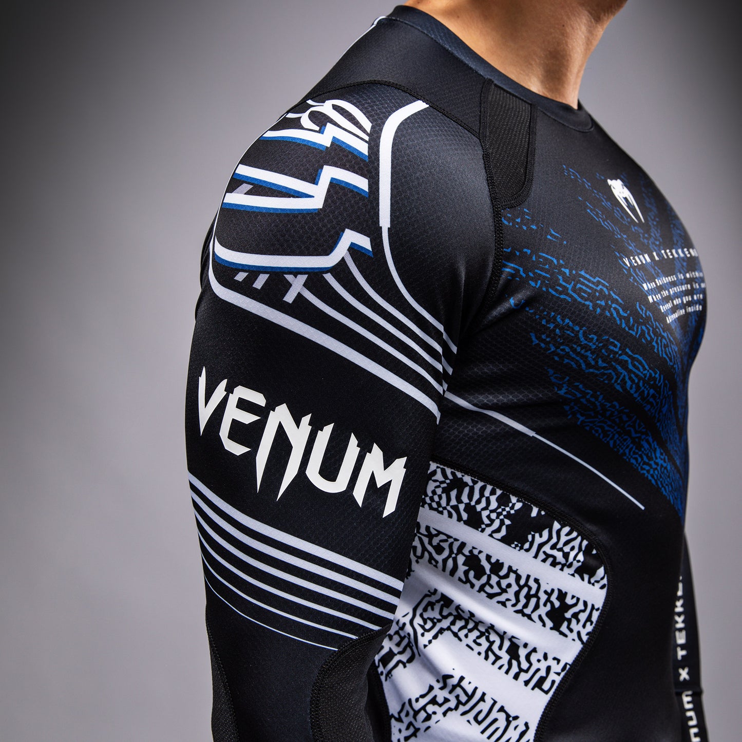 Venum x TEKKEN 8 - Jin Kazama Rashguard - Blue/Black/White