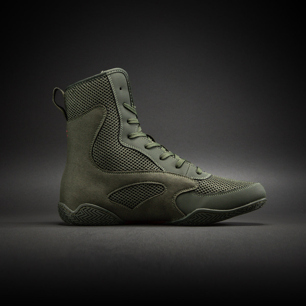 Venum Contender Boxing Shoes - Khaki/Red