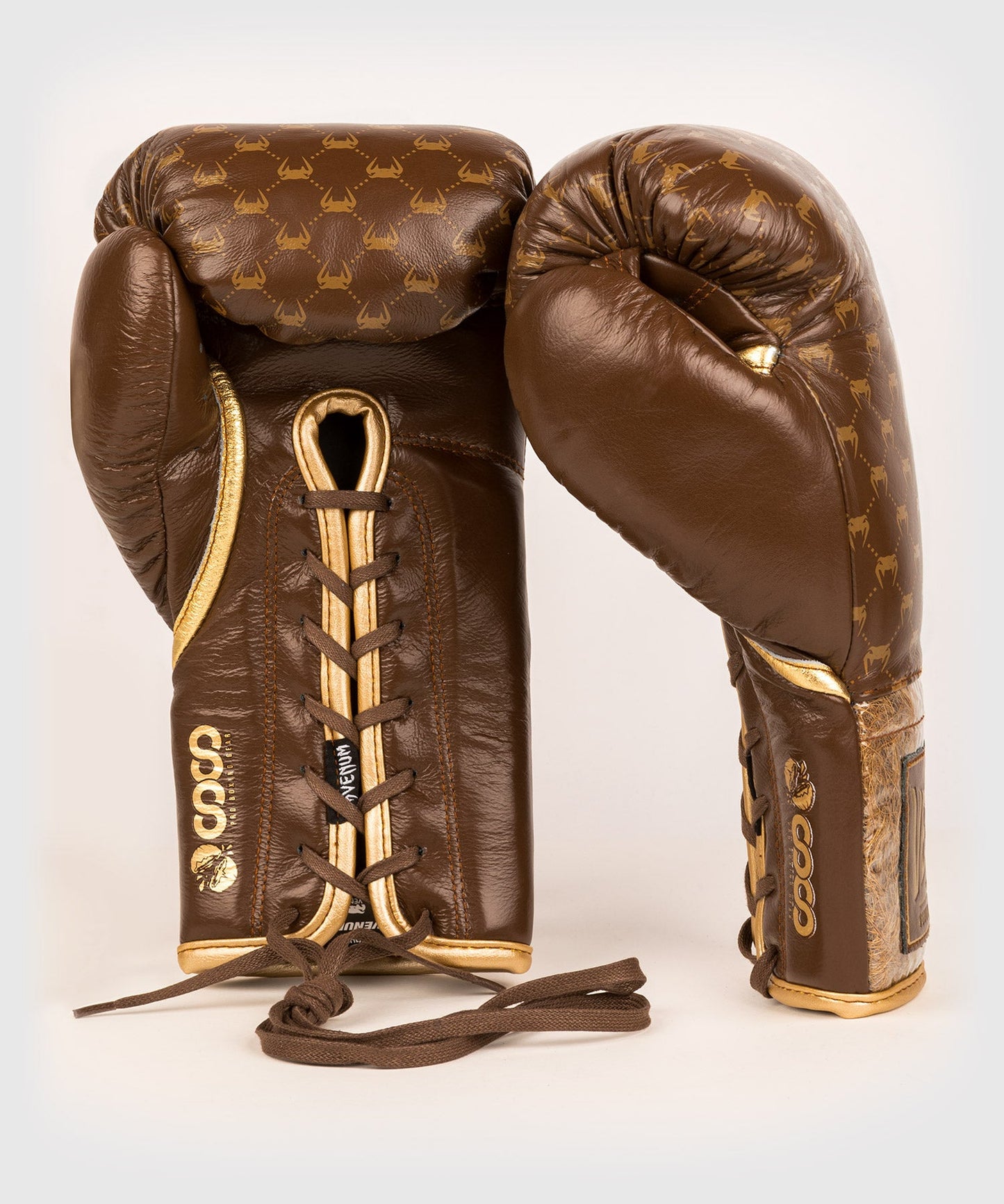 Venum Coco Monogram Pro Lace Up Boxing Gloves - Grizzly Brown
