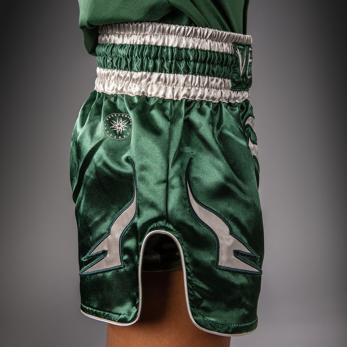 Venum Inferno Muay Thai Shorts - Forest Green/ Off White