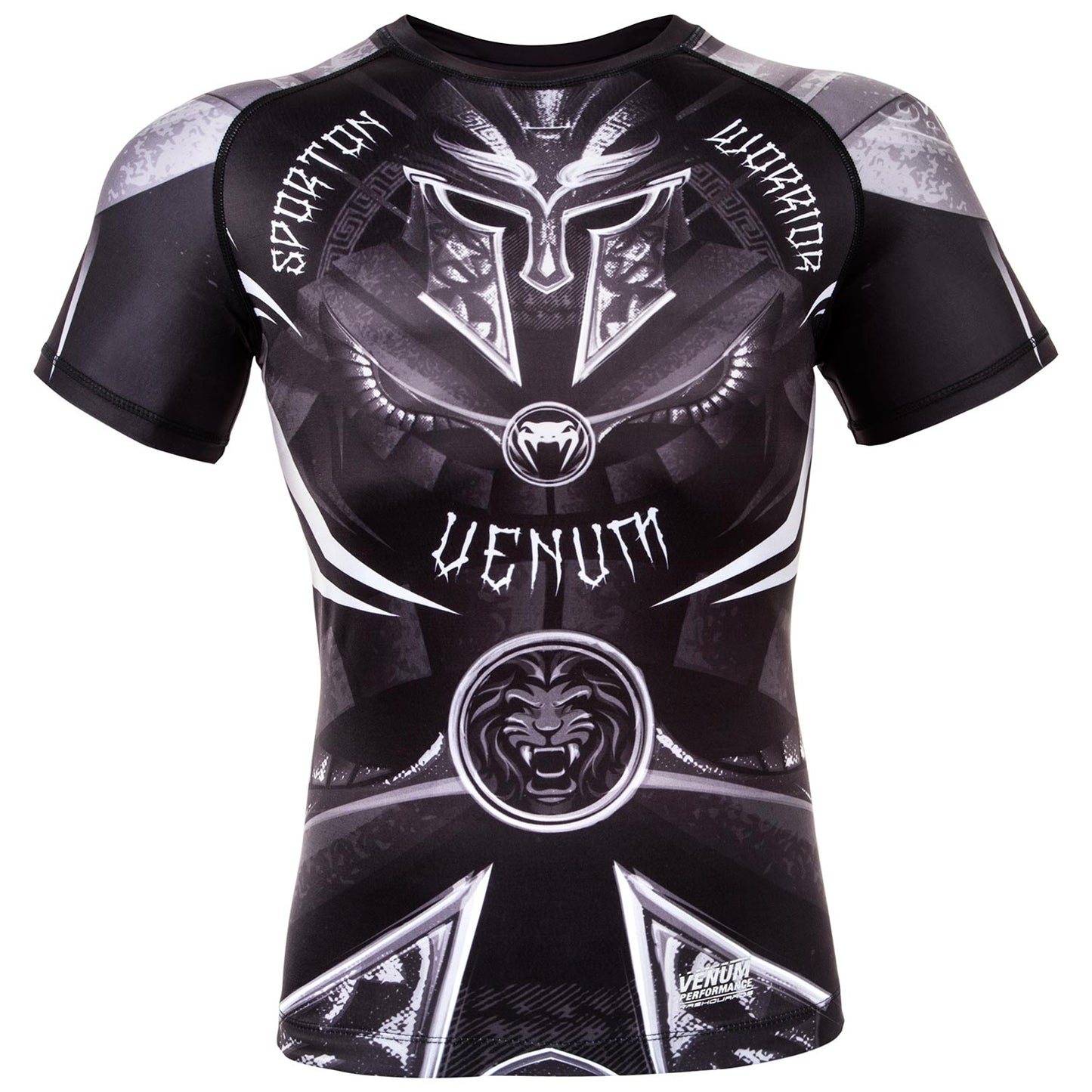 Venum Gladiator 3.0 Rashguard - Black/White - Short Sleeves