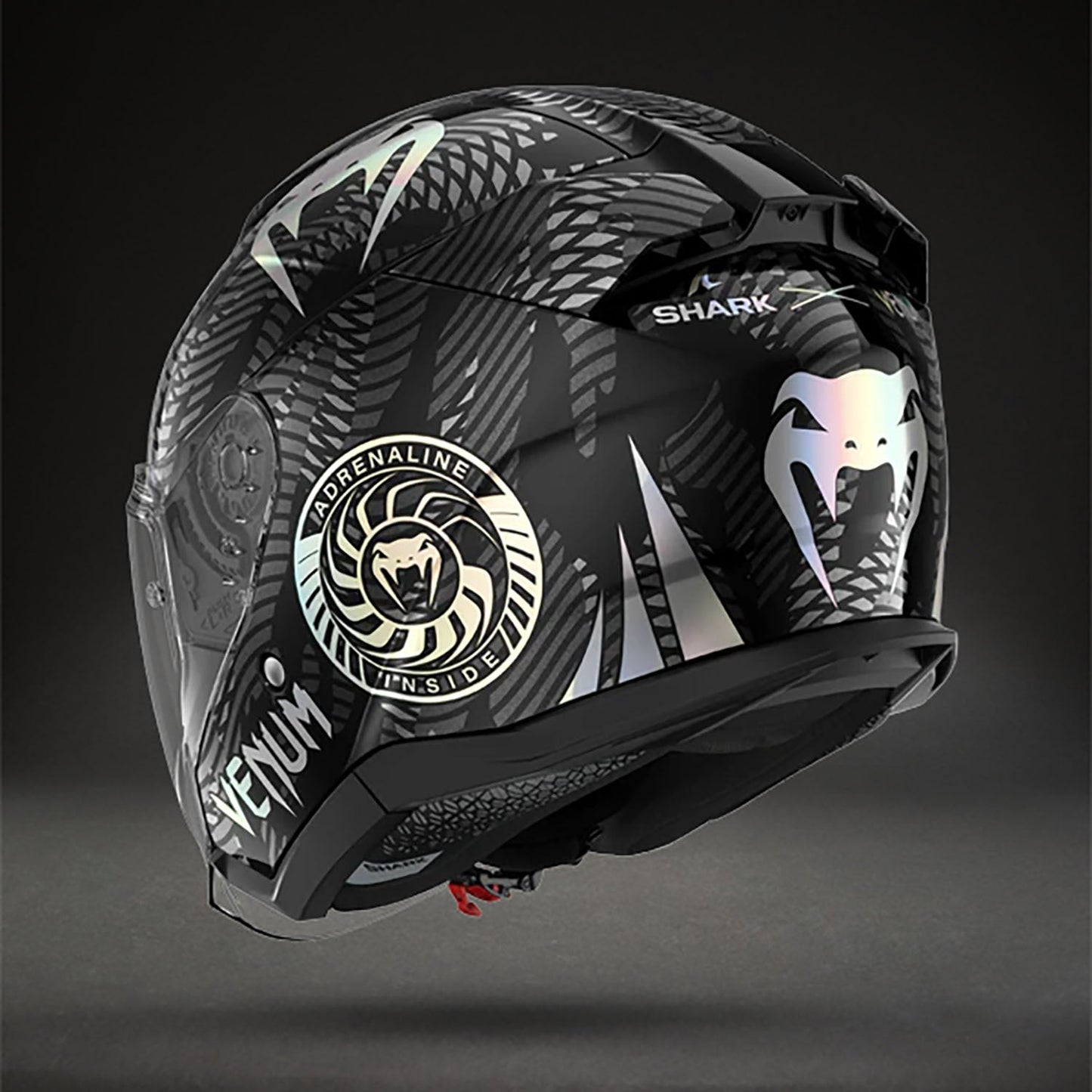 Venum x Shark SKWAL JET Motorcycle Helmet - Black Chrom Anthracite