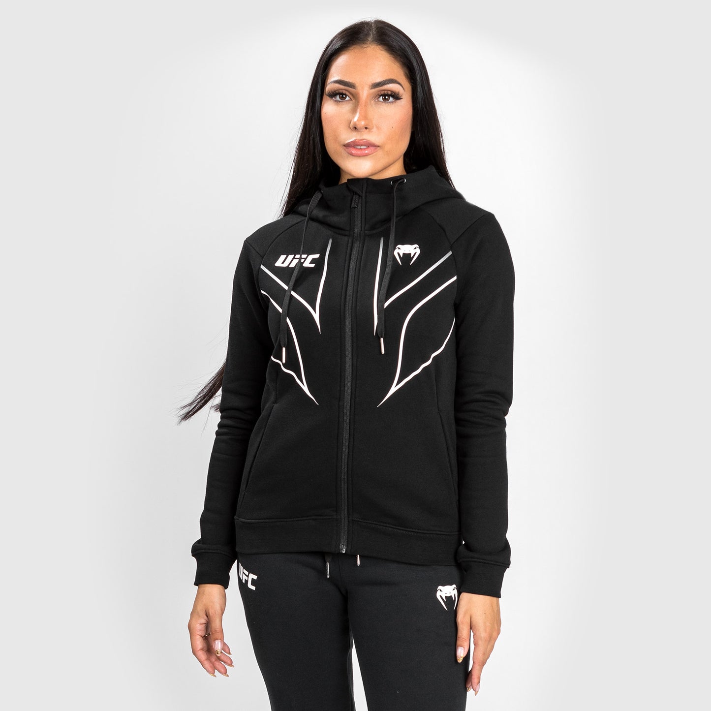 UFC Venum Fight Night 2.0 Replica Women's Full Zip Hoodie - Black