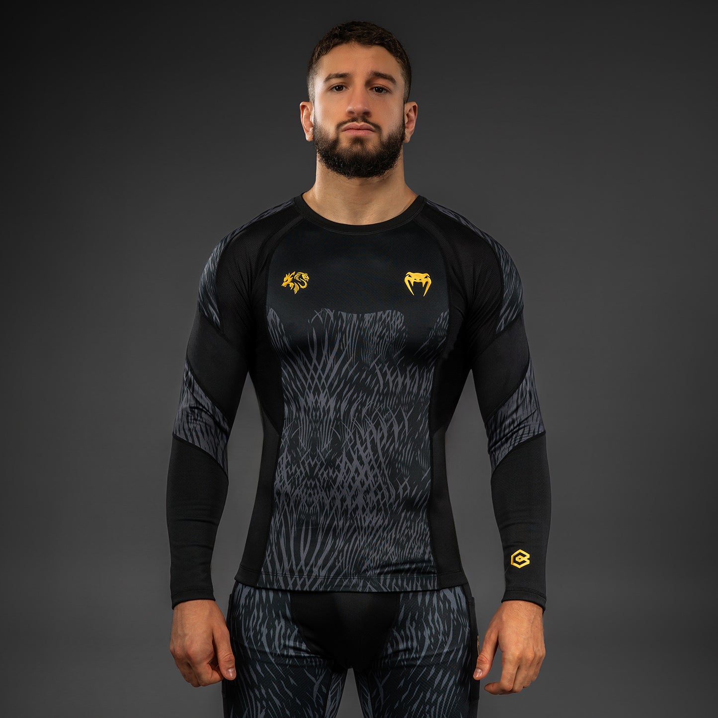 Venum x Chimaev Long Sleeve Rashguard - Black/Grey