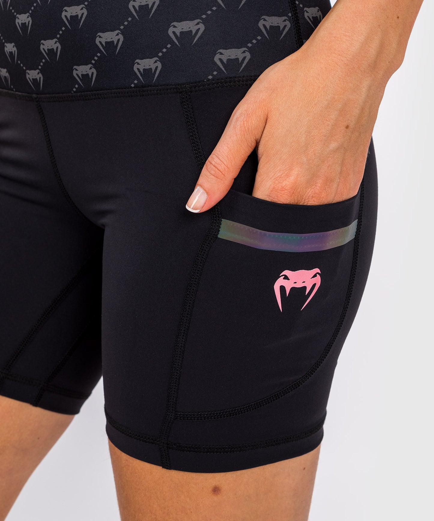 Venum Monogram Compression Shorts - For Women - Black/Pink Gold