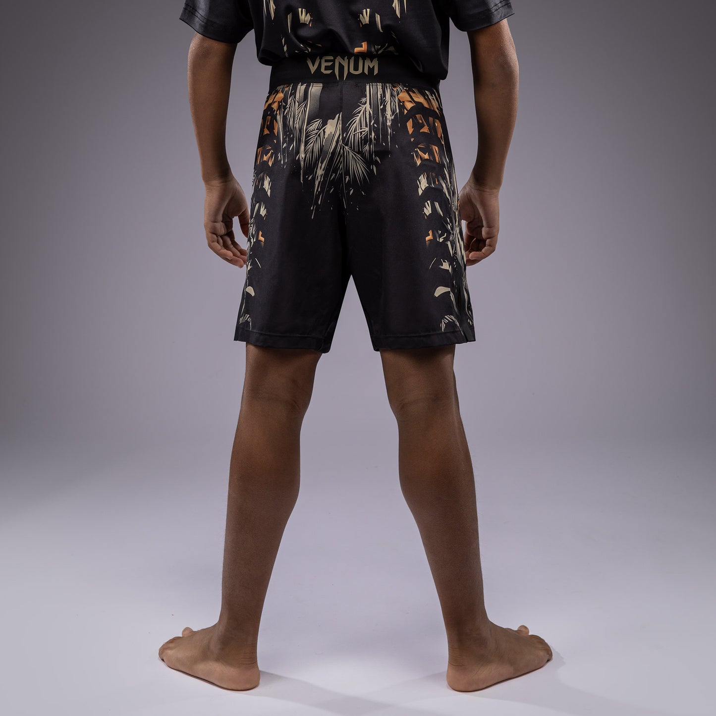 Venum Tiger Kids Fight Shorts - Black/Neon Orange