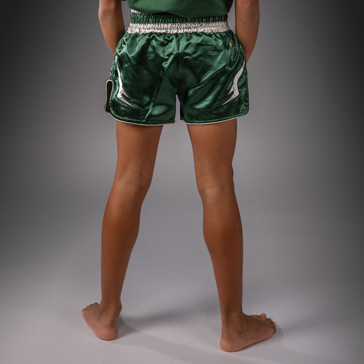 Venum Inferno Muay Thai Shorts - Forest Green/ Off White