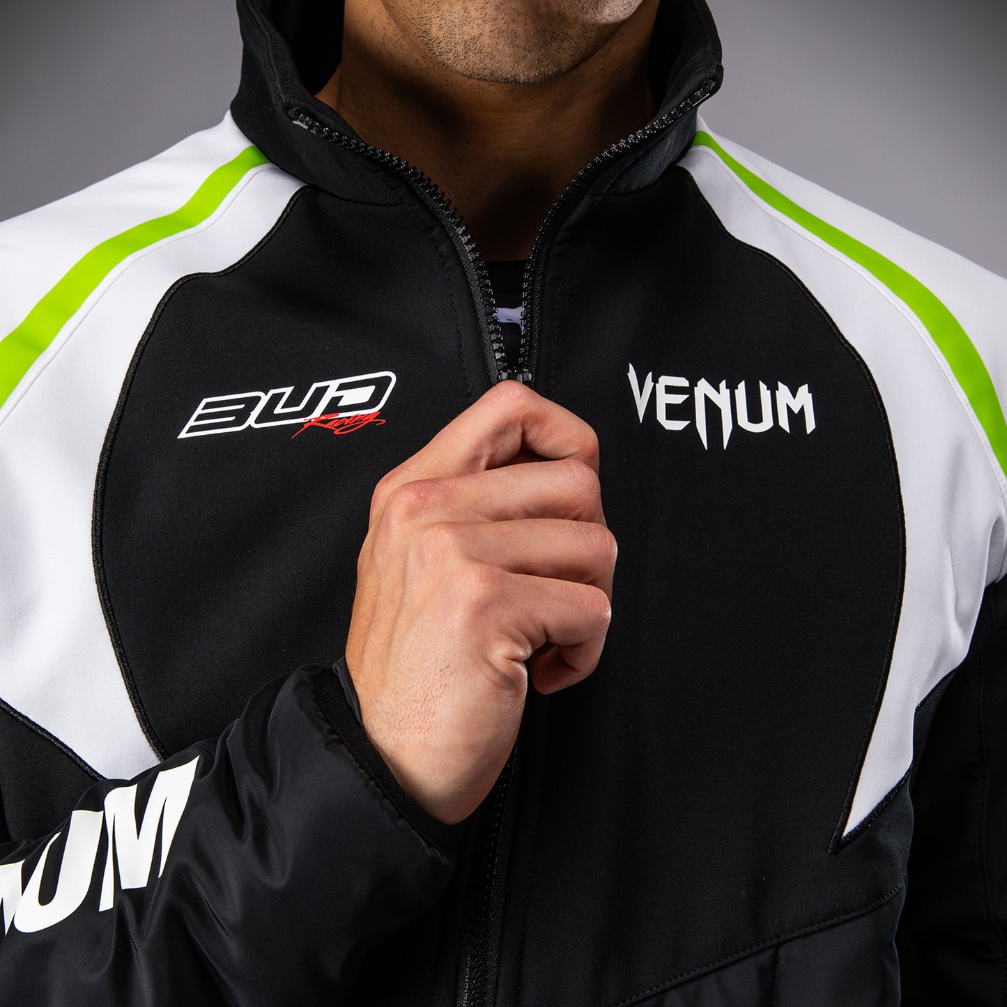 Venum x Bud Racing Men’s Jacket - Black/White/Lime Green