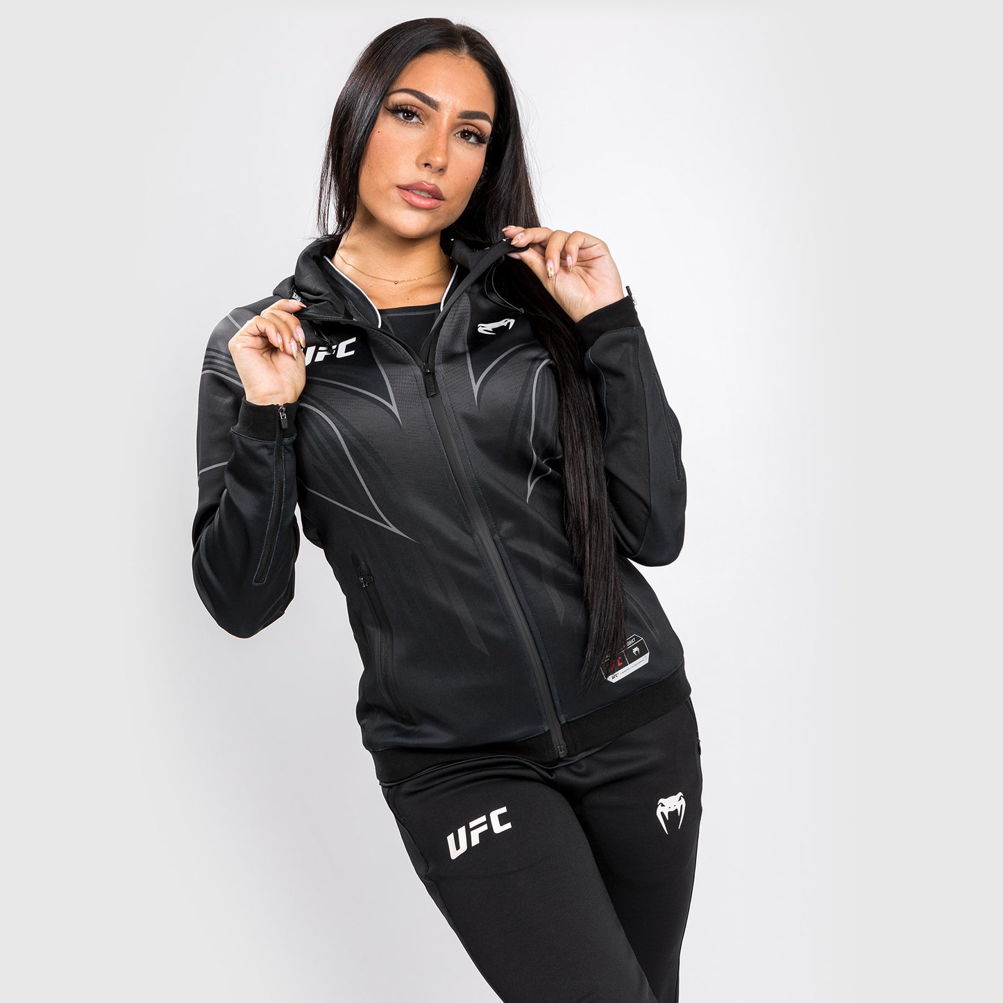 UFC Venum Authentic Fight Night 2.0 Women's Walkout Hoodie - Black