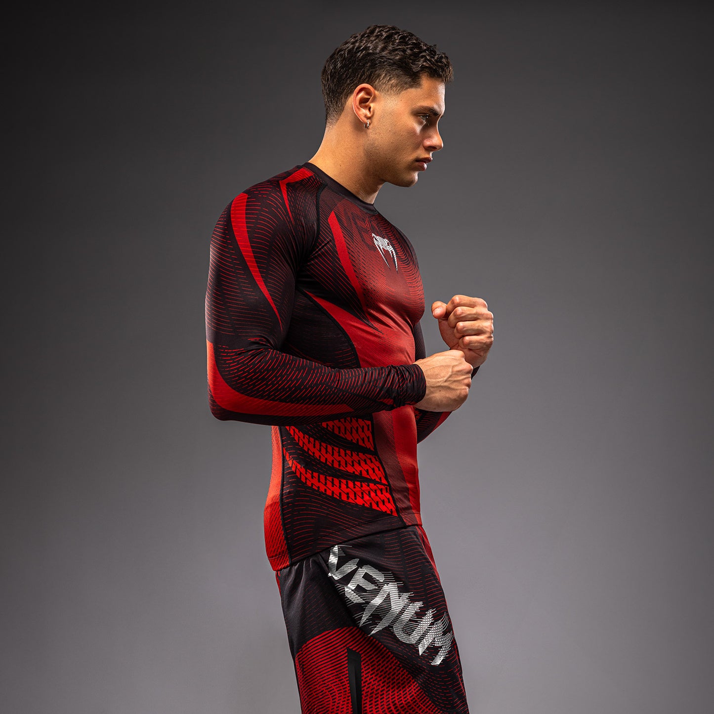 Venum Galactic 3.0 Long Sleeve Rashguard - Red/Silver