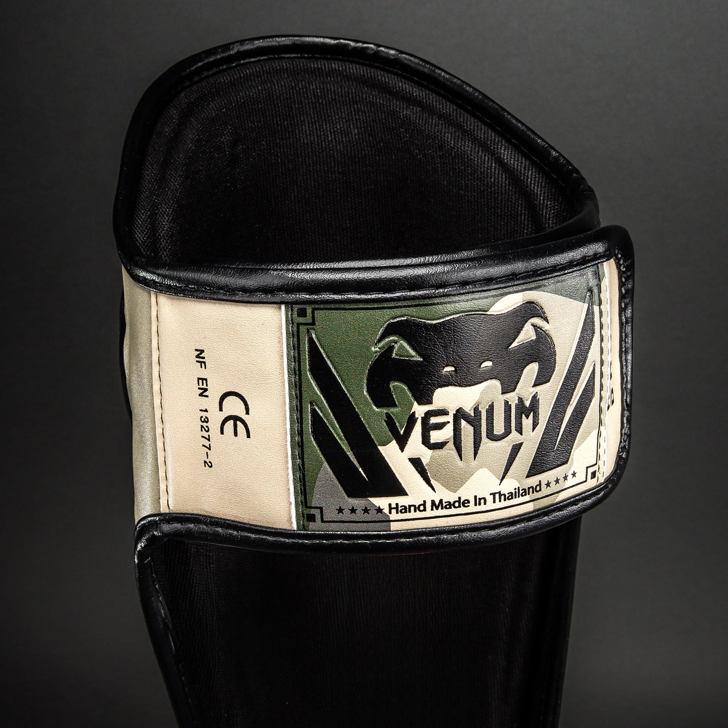 Venum Elite Camo Shin Guards - Khaki/ Off-White