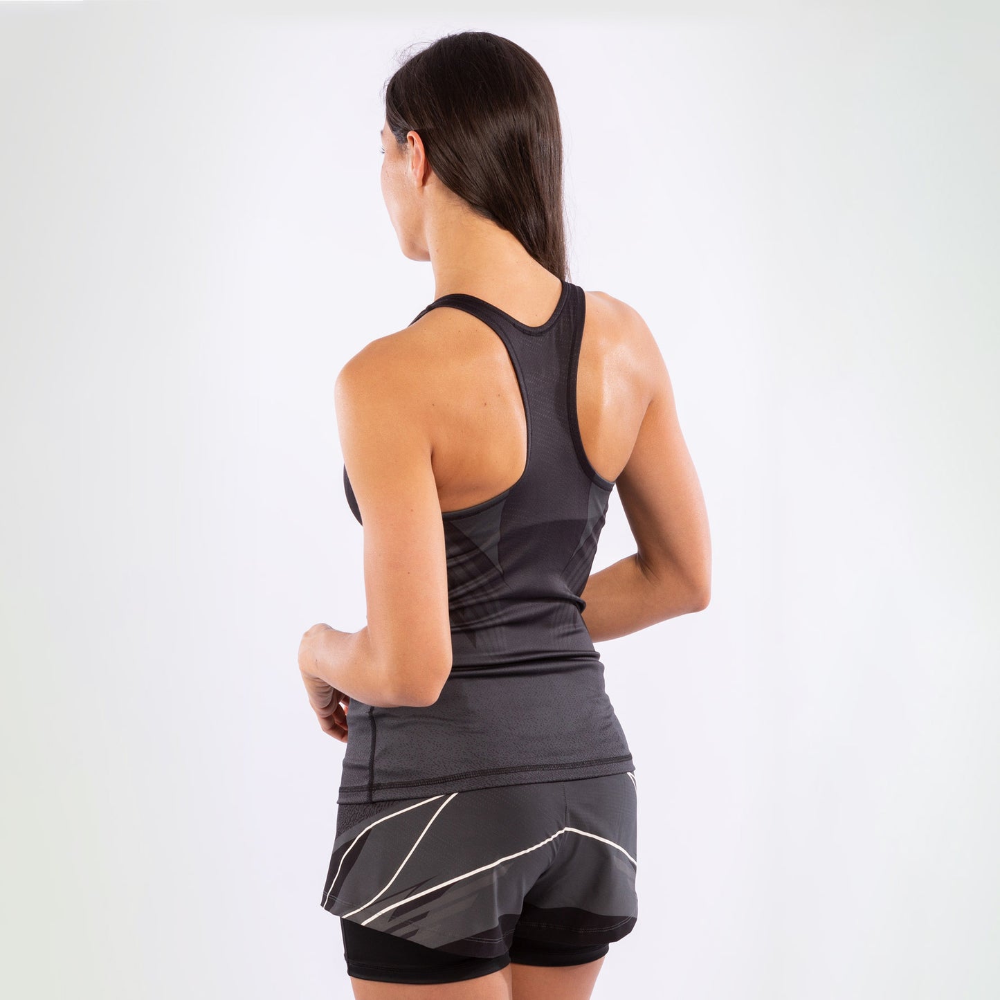 UFC Venum Authentic Fight Night Women's fitted Tank with shelf Bra - Black