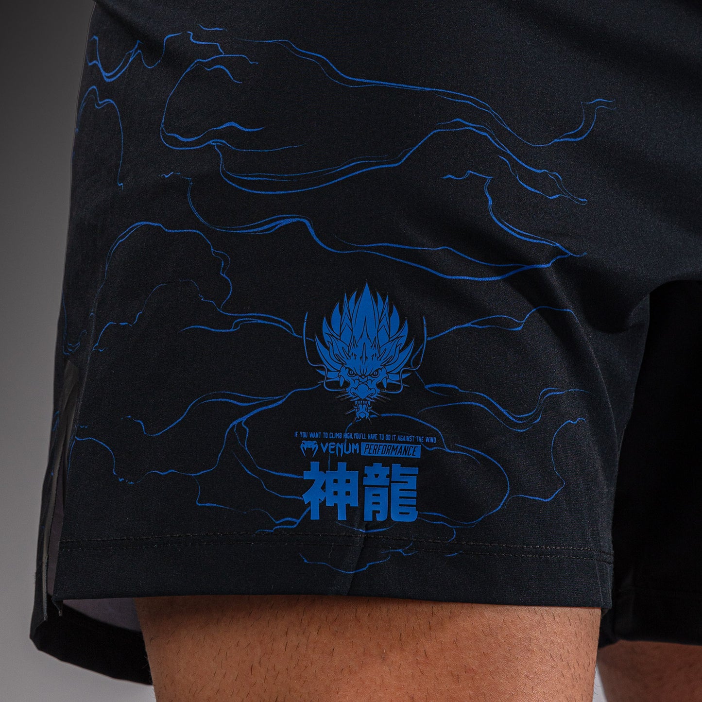 Venum Thunder Dragon Fightshorts - Black/Royal Blue