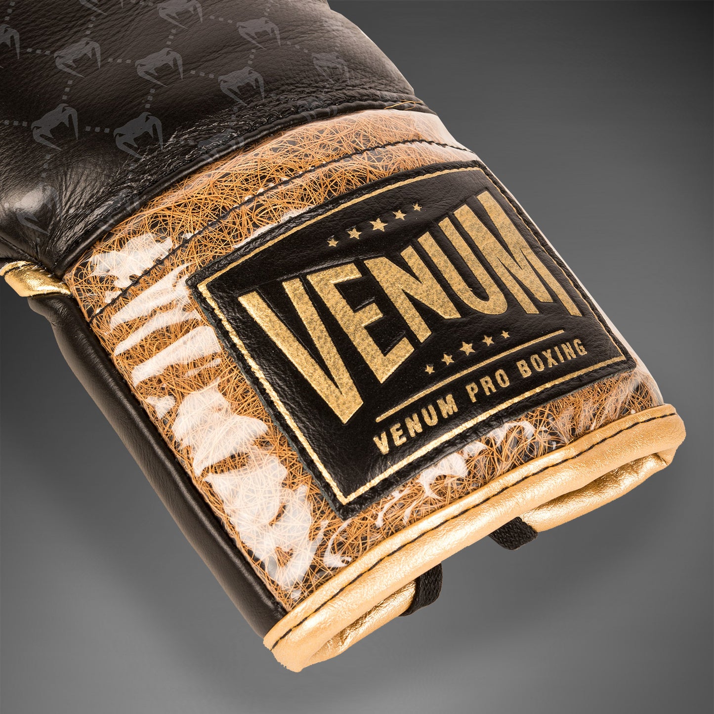 Venum Coco Monogram Pro Lace Up Boxing Gloves - Intense Black