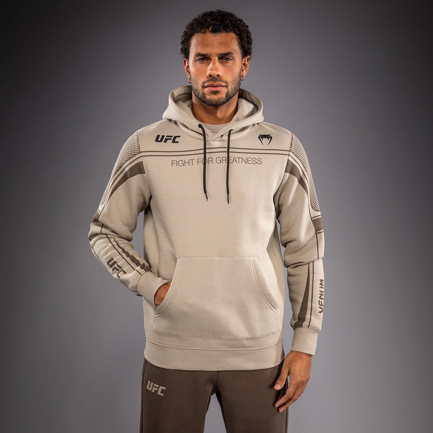 Venum UFC Unity by Venum Authentic Fight Week Men's Pullover Hoodie - Sand