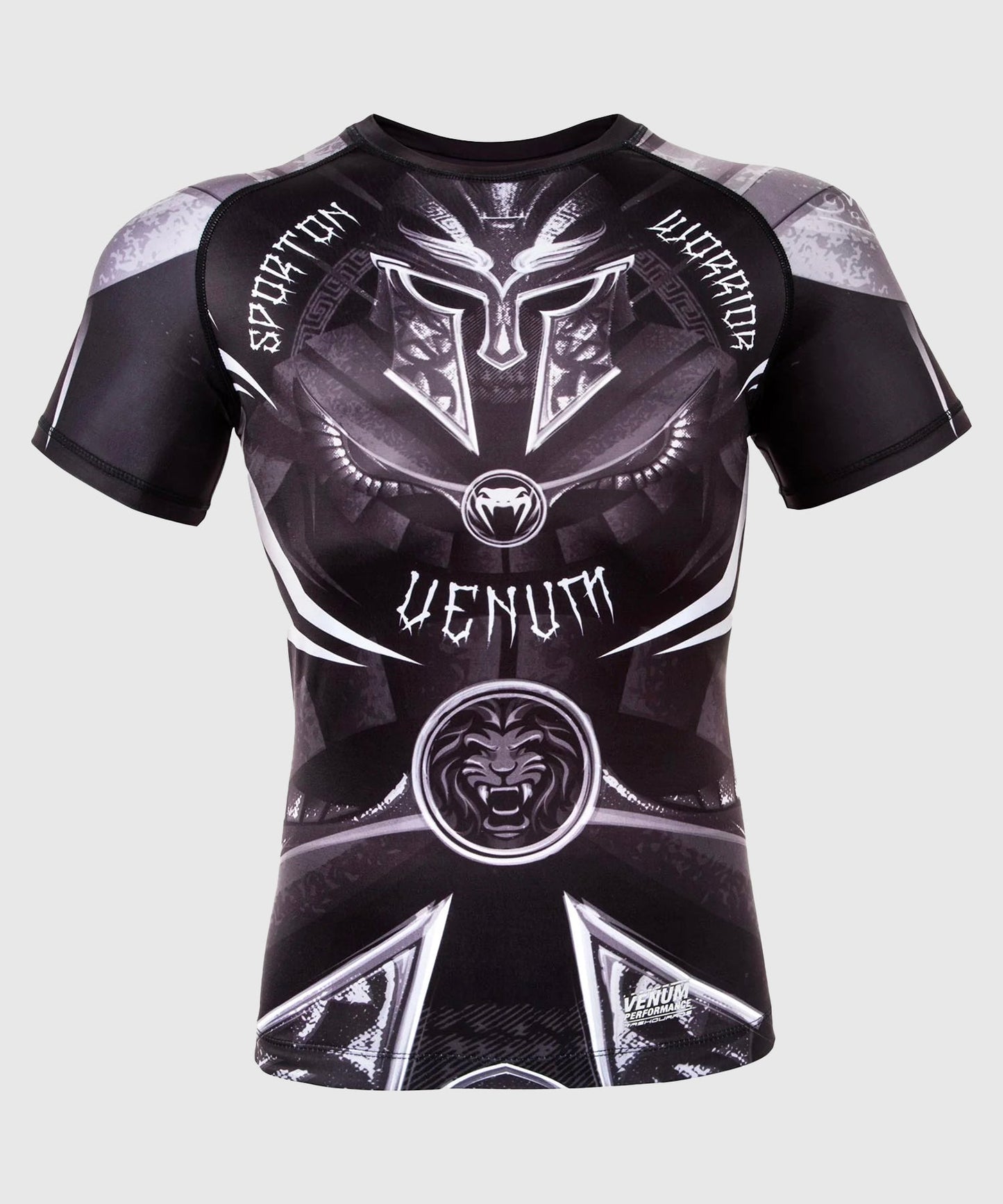 Venum Gladiator 3.0 Rashguard - Black/White - Short Sleeves