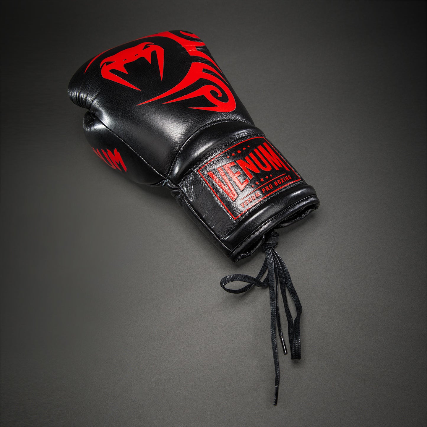 Venum Giant 2.0 Mike Tyson Pro Boxing Gloves with Laces - Black/Red - Bag included
