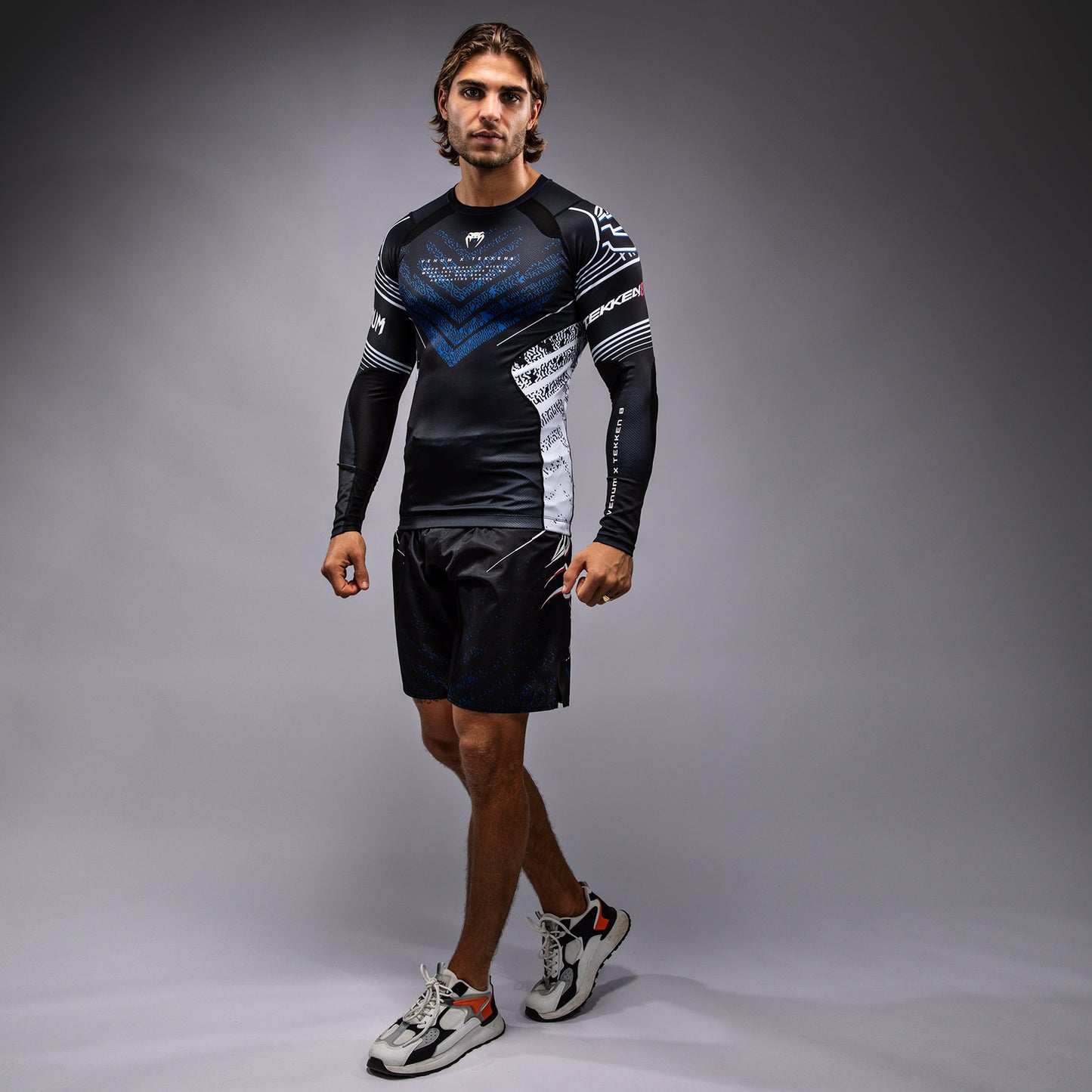 Venum x TEKKEN 8 - Jin Kazama Rashguard - Blue/Black/White
