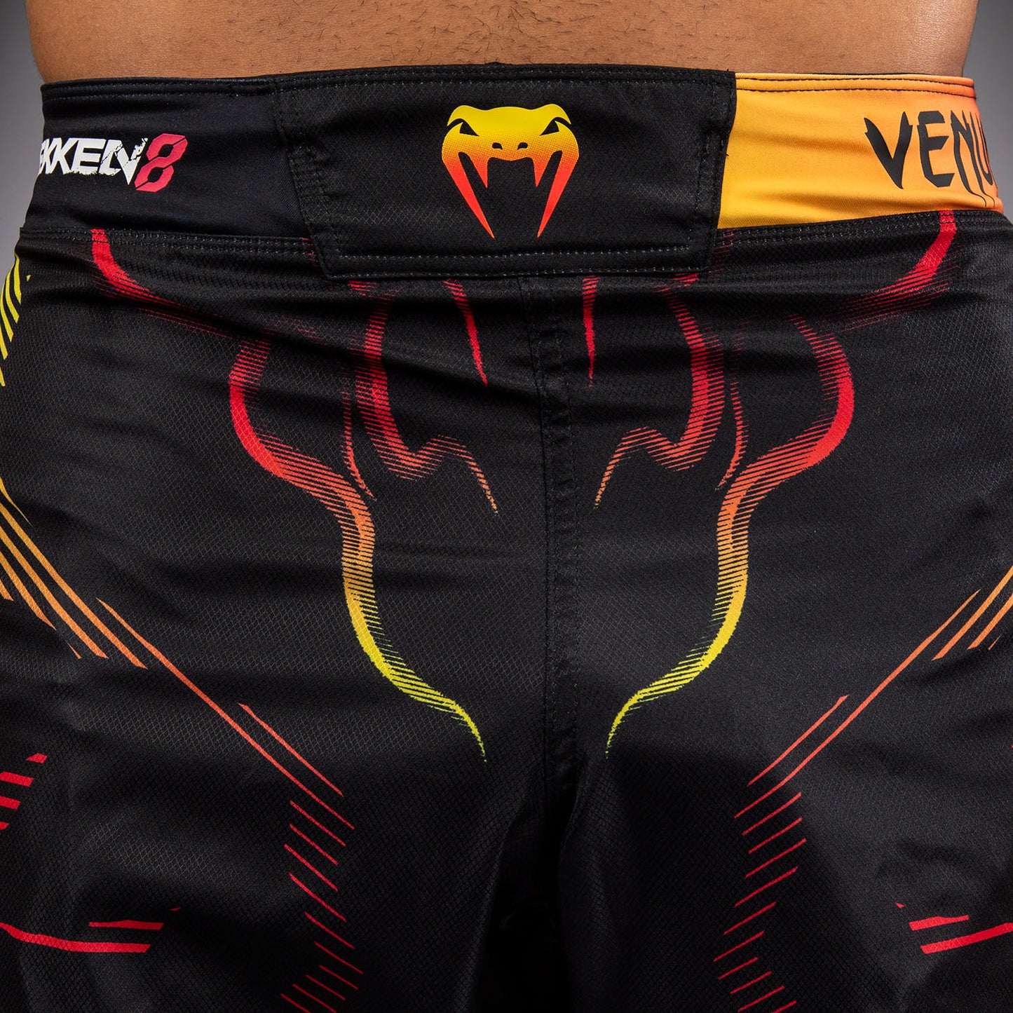 Venum x TEKKEN 8 Fight Shorts - Yoshimitsu - Black/Orange